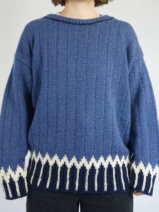 Blue Knitted Jumper - XL