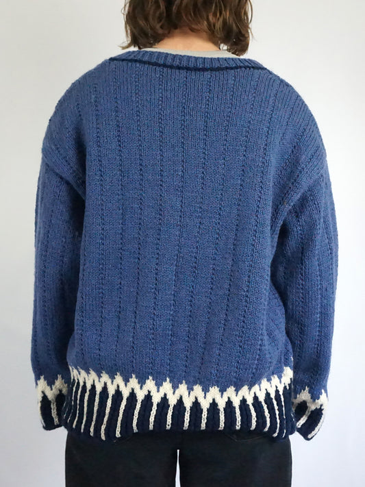 Blue Knitted Jumper - XL