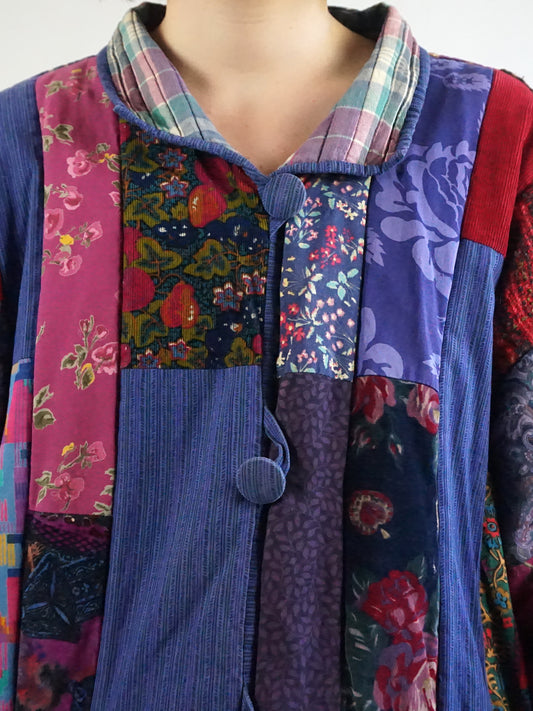 Autumnal Patchwork Quilted Jacket - XL