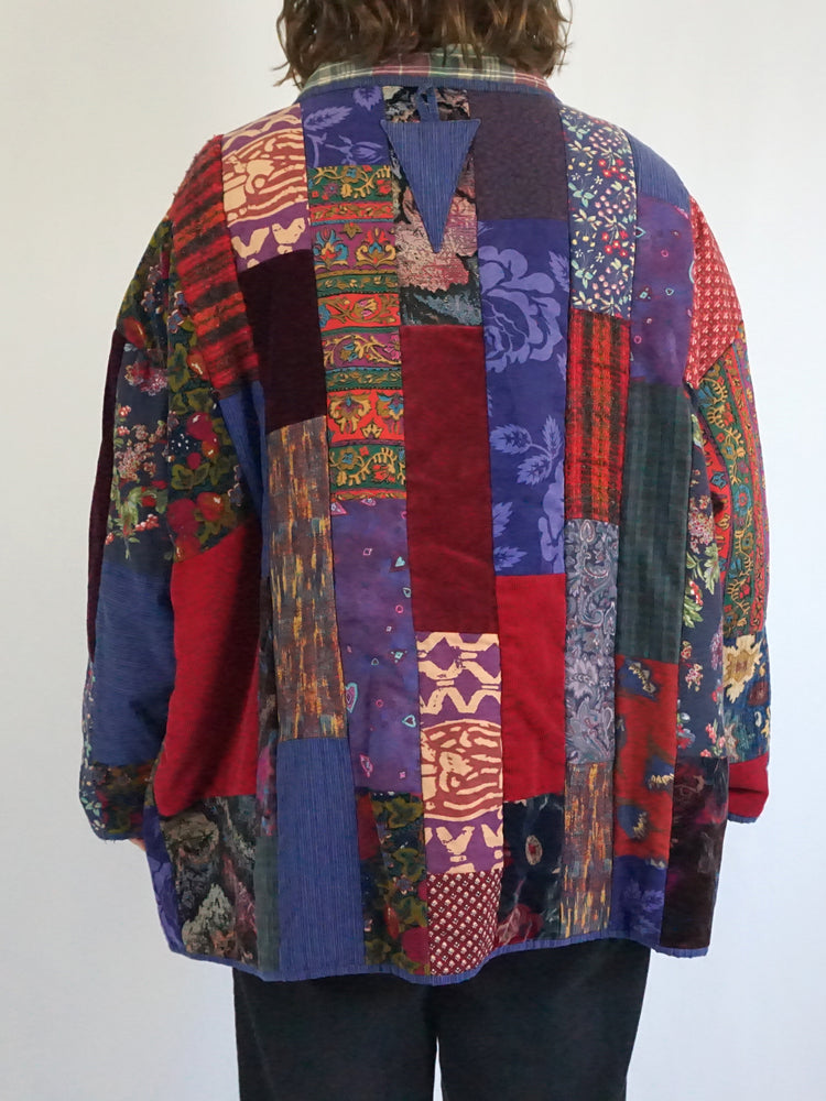 Autumnal Patchwork Quilted Jacket - XL