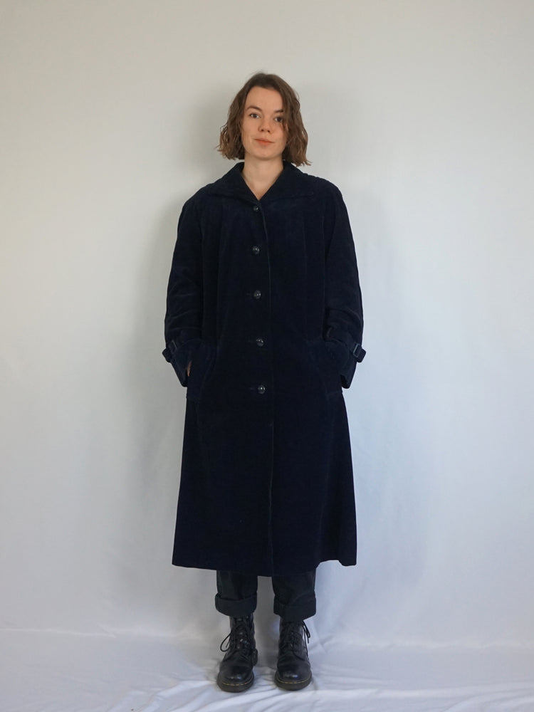 Chunky Corduroy Trench Coat - L