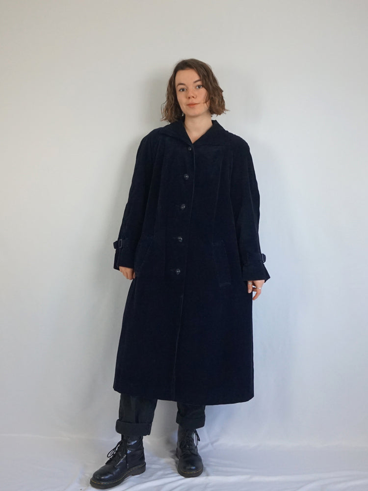 Chunky Corduroy Trench Coat - L
