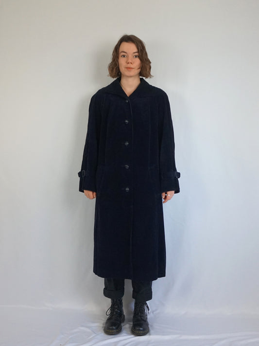 Chunky Corduroy Trench Coat - L