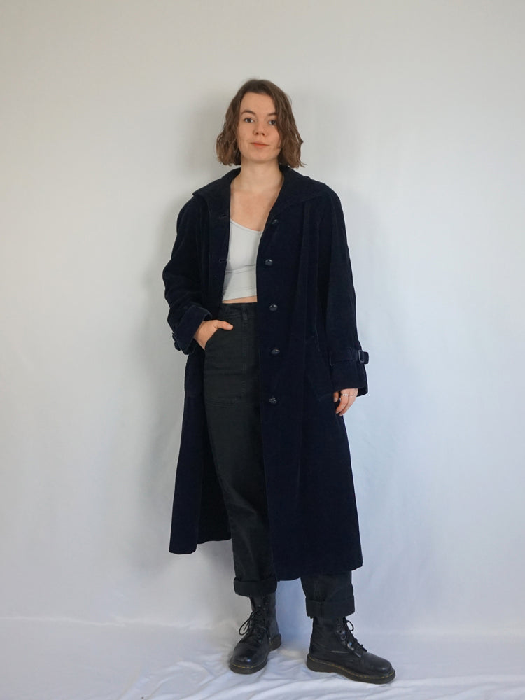 Chunky Corduroy Trench Coat - L