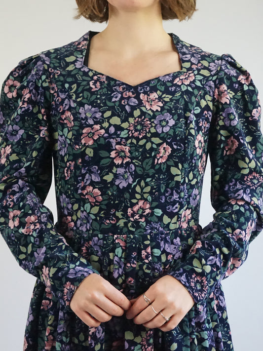 Laura Ashley Floral Corduroy Dress - M
