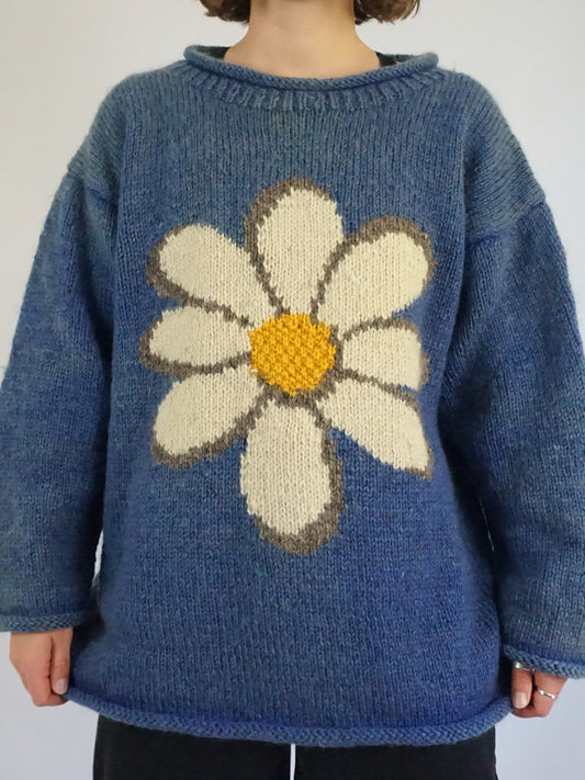 Blue Pachamama Daisy Jumper - XL