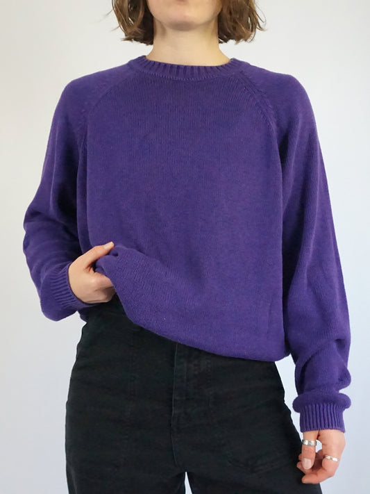 Purple Cotton Jumper - L