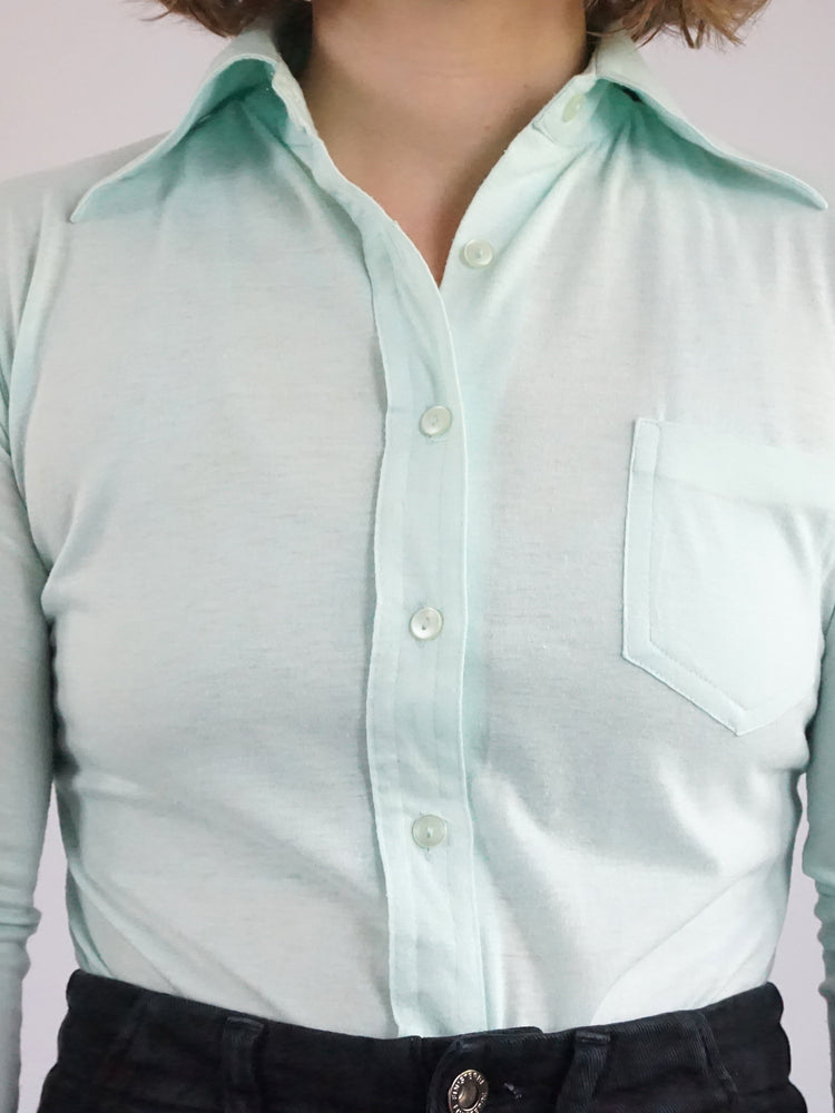 Light Blue Jersey Cotton Shirt - S