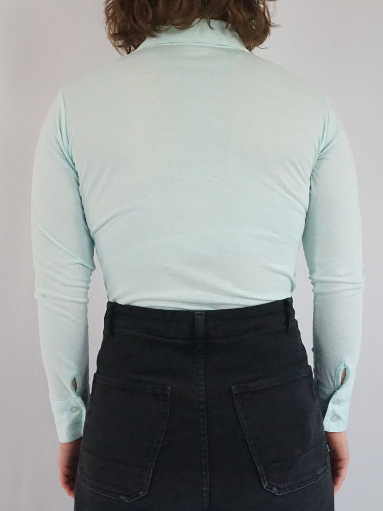 Light Blue Jersey Cotton Shirt - S