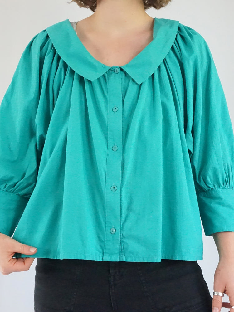 Batwing Sleeve Smock Shirt - L