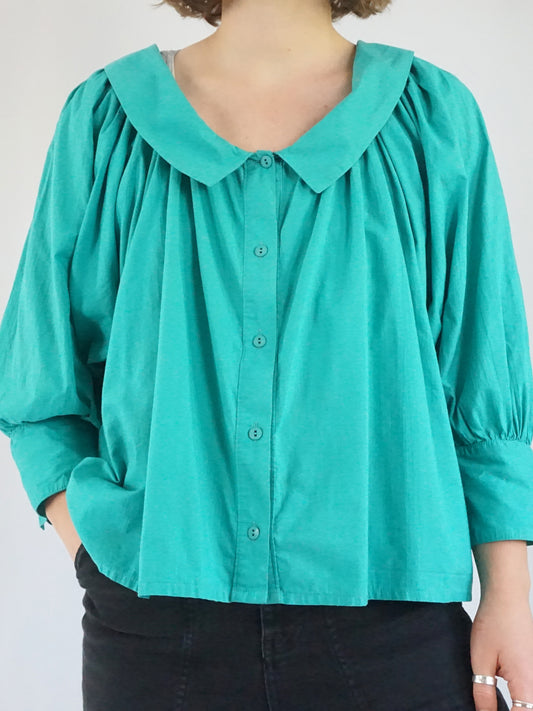 Batwing Sleeve Smock Shirt - L