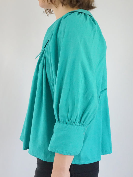 Batwing Sleeve Smock Shirt - L