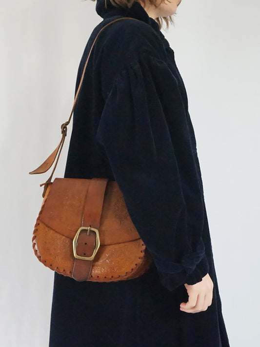 Tooled Leather Shoulder Bag