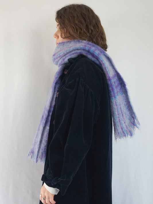 Purple & Blue Mohair Scarf - One Size