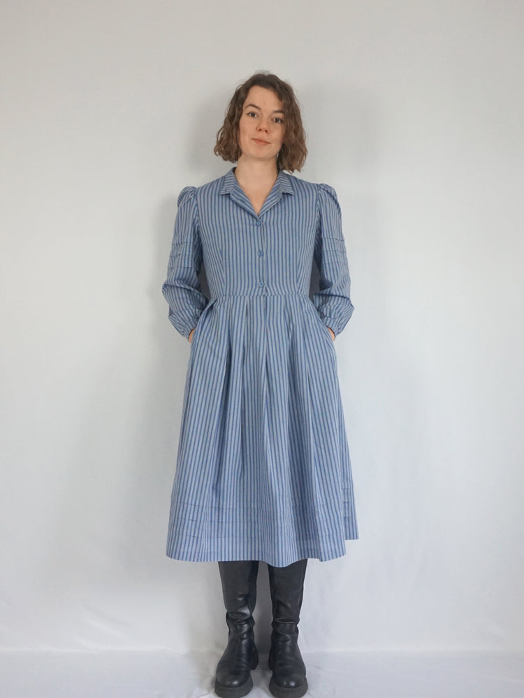 Marion Donaldson Striped Puff Sleeve Dress - S/M