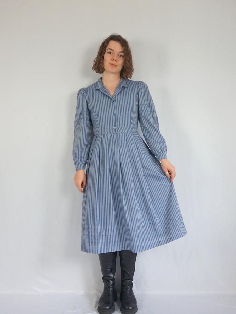 Marion Donaldson Striped Puff Sleeve Dress - S/M