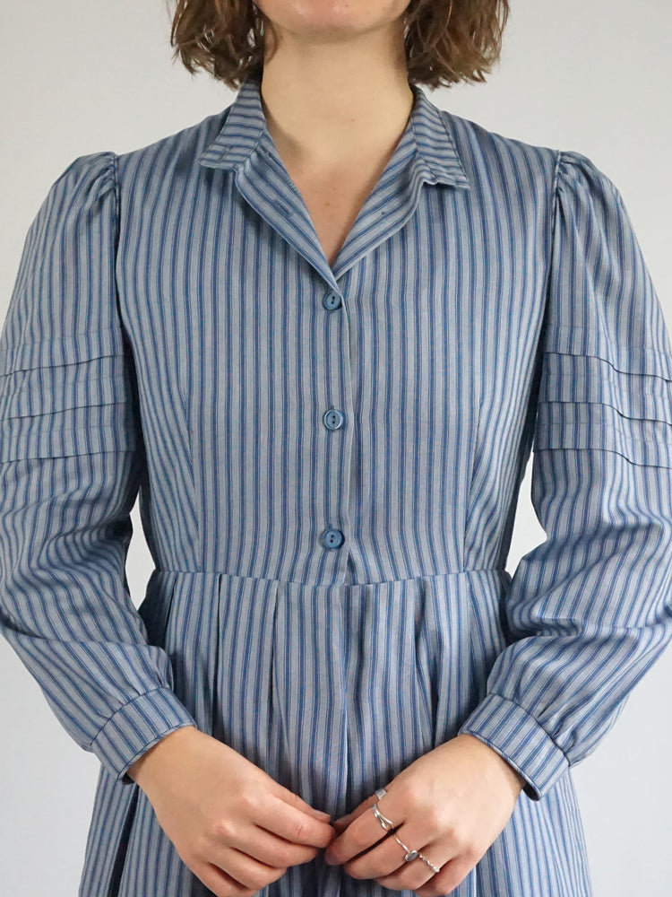 Marion Donaldson Striped Puff Sleeve Dress - S/M