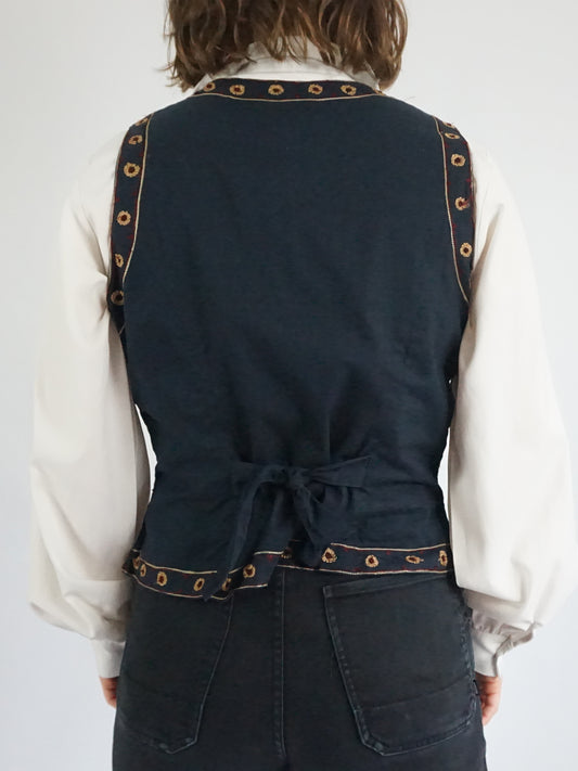 Monsoon Floral Embroidered Waistcoat - M