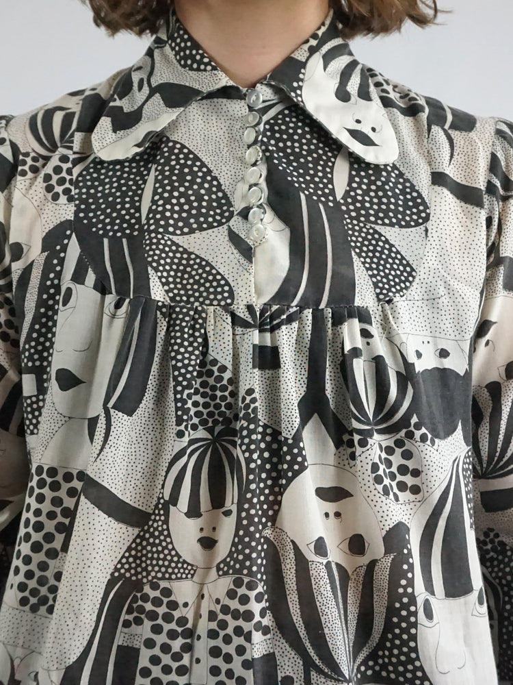 Novelty Dogear Smock Shirt - S