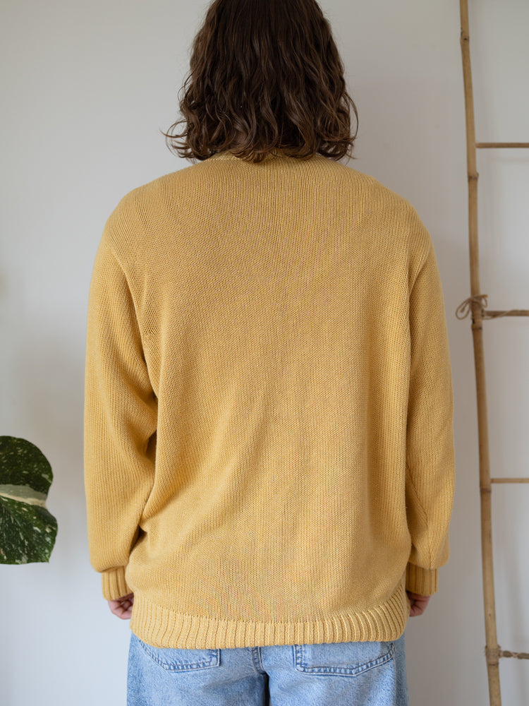 90s St Michael Mustard Cotton Jumper - L