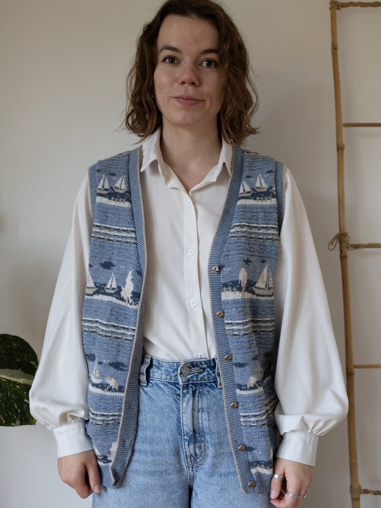 90s Northern Reflections Sailboat Vest - M