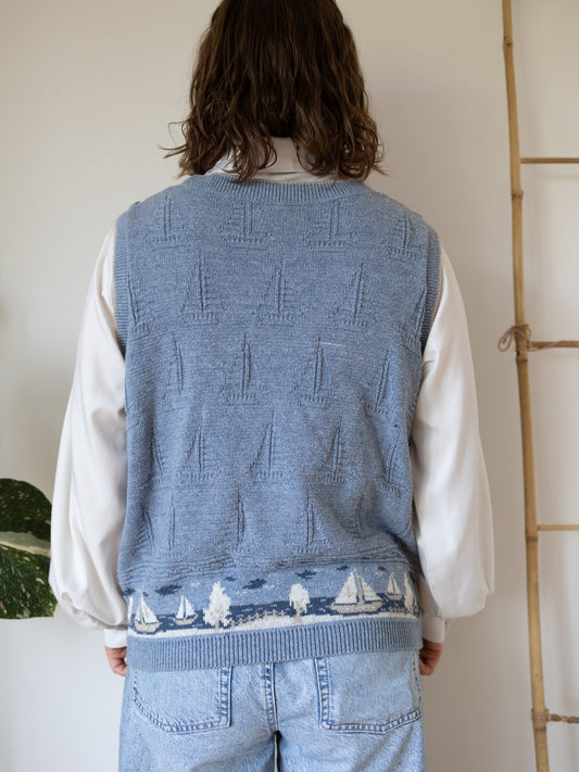 90s Northern Reflections Sailboat Vest - M