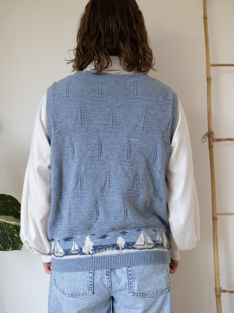 90s Northern Reflections Sailboat Vest - M