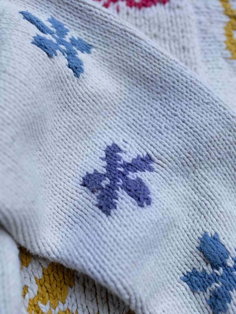 90s Pachamama Floral Tie Neck Cardigan - M