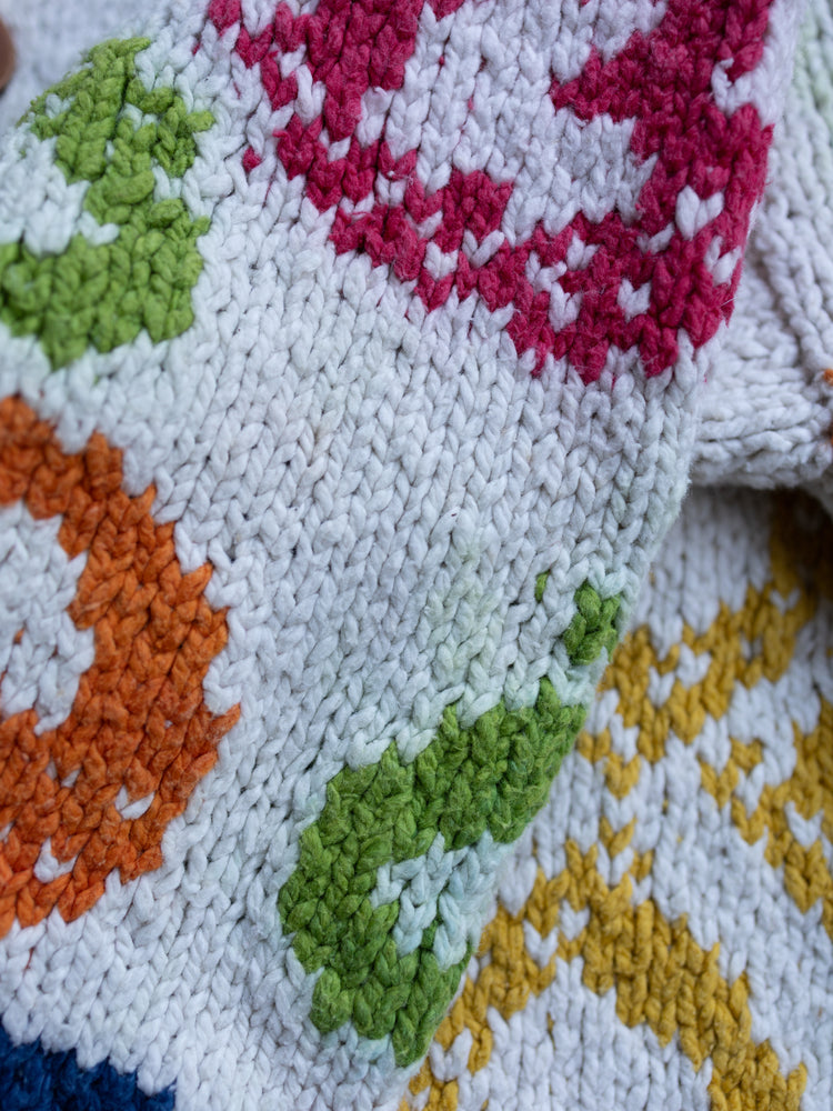 90s Amano Colourful Heart Cardigan - XL