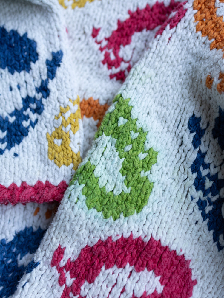 90s Amano Colourful Heart Cardigan - XL