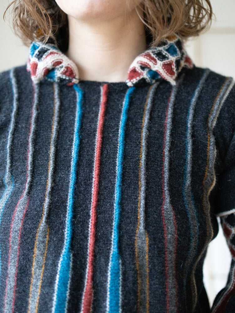 80s Harlequin Isle of Skye Balloon Sleeve Jumper - S