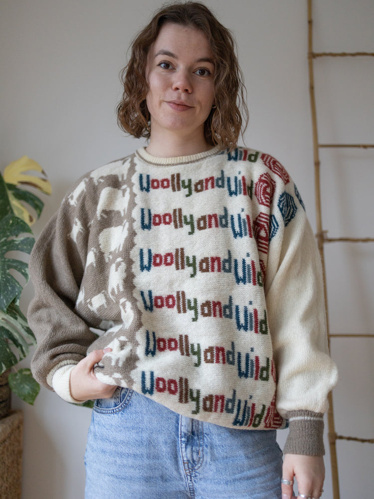 90s Woolly and Wild Sheep Jumper - XL