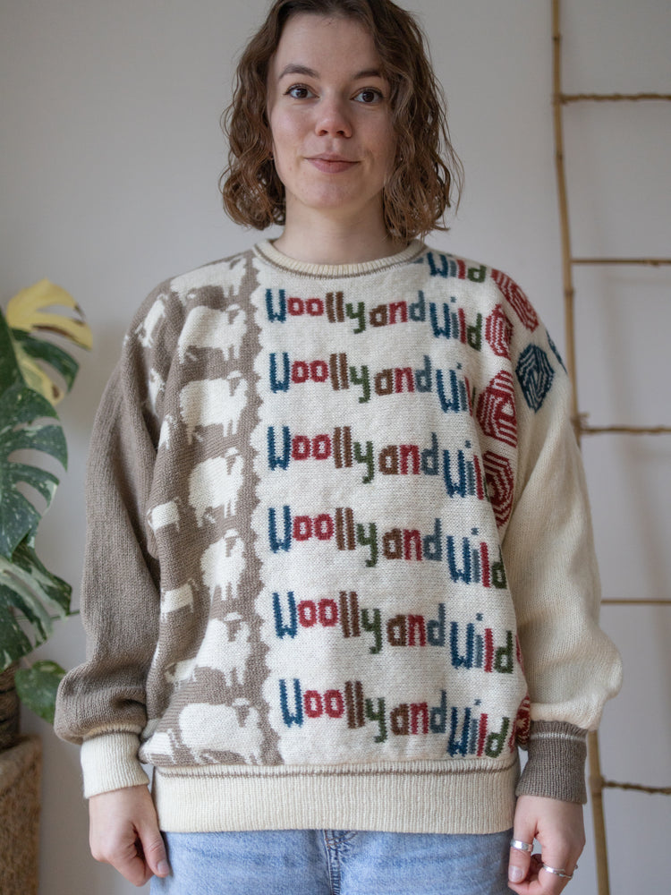 90s Woolly and Wild Sheep Jumper - XL