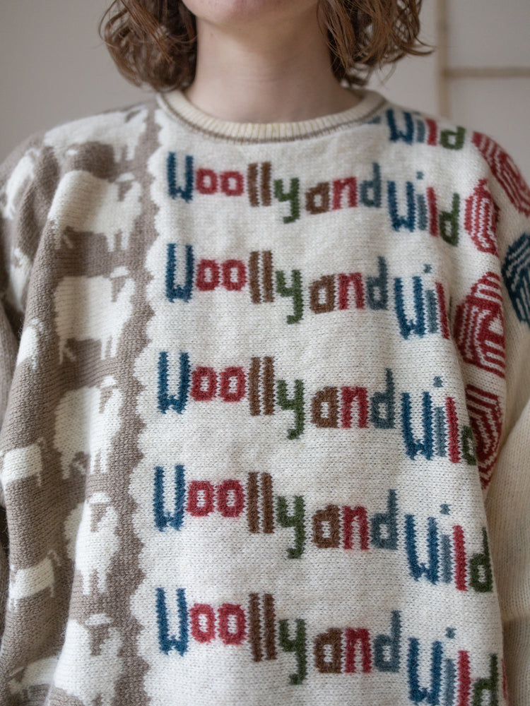 90s Woolly and Wild Sheep Jumper - XL