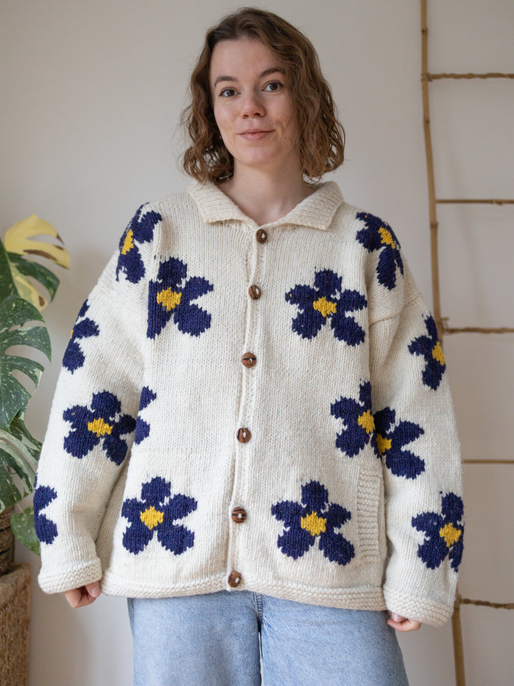 90s Pachamama Daisy Cardigan - XL