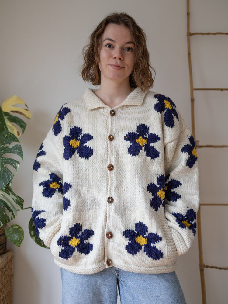 90s Pachamama Daisy Cardigan - XL