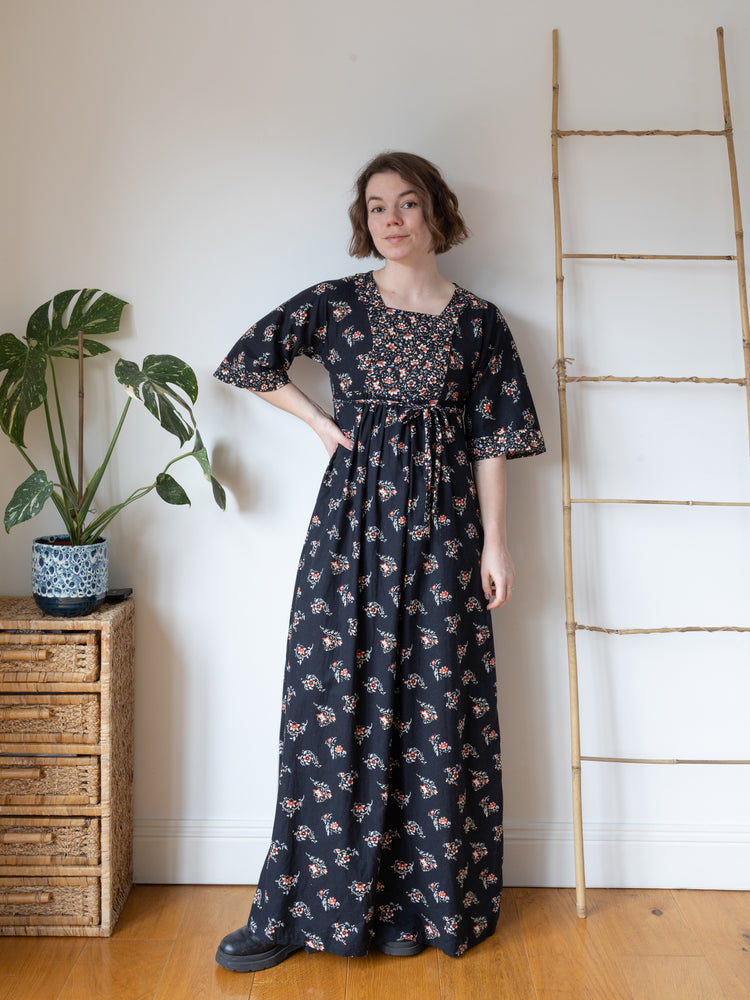 Floral Square Neck Maxi Dress - S