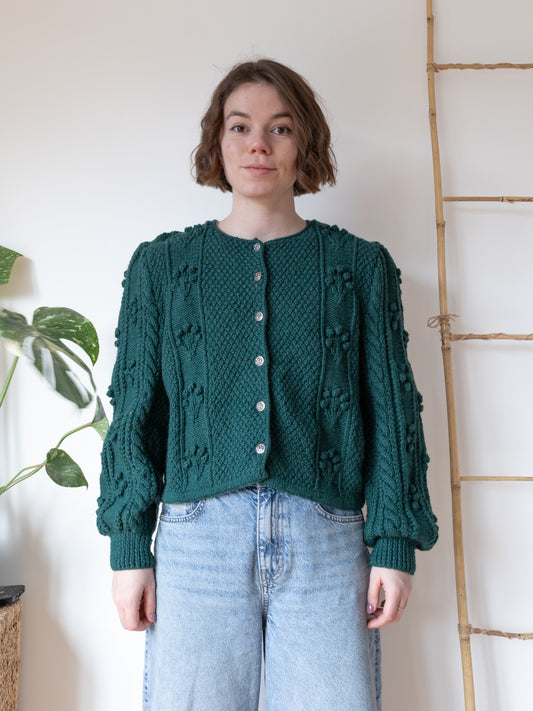 Austrian Puff Sleeve Cardigan - M