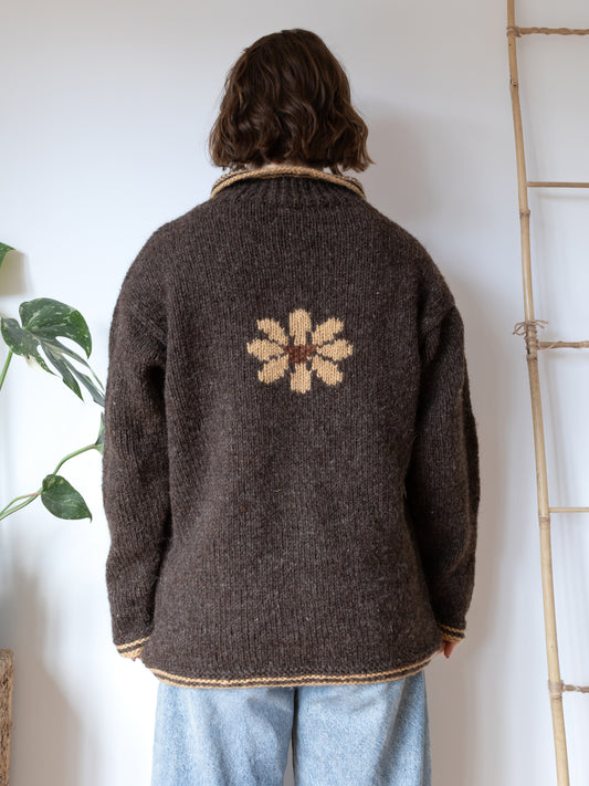 Pachamama 1/4 Zip Daisy Jumper - XL