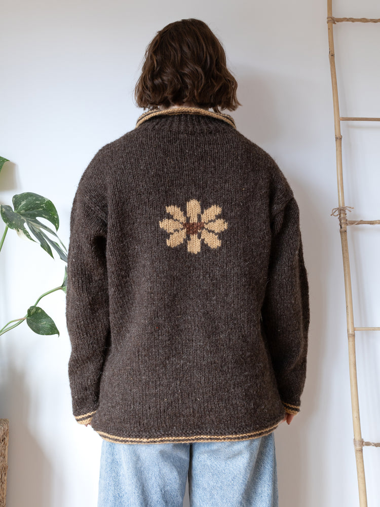 Pachamama 1/4 Zip Daisy Jumper - XL