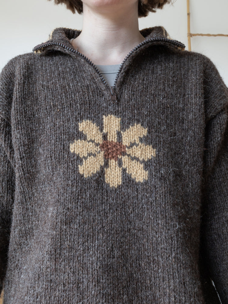 Pachamama 1/4 Zip Daisy Jumper - XL