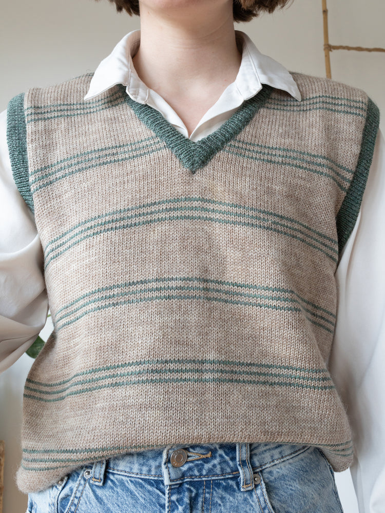 Striped Sweater Vest - M