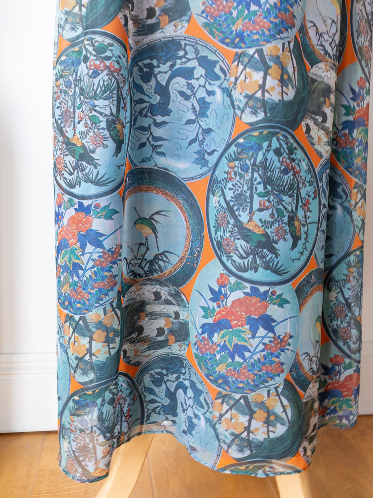 Bird Patterned Maxi Dress - XS