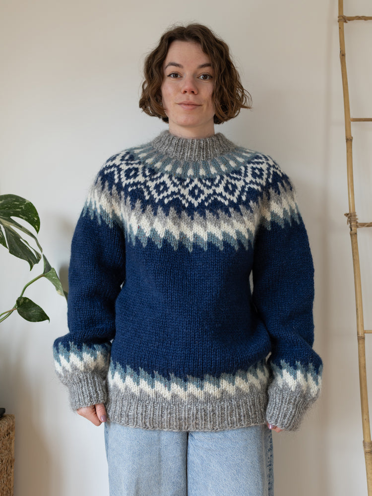 Navy Fair Isle Jumper - S/M
