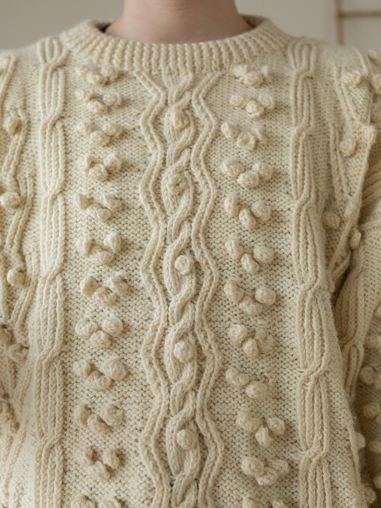 Aran 3D Bobble Jumper - L