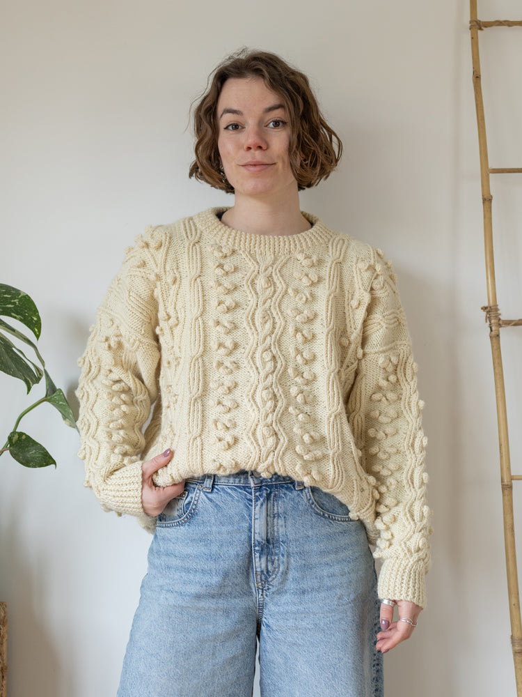 Aran 3D Bobble Jumper - L