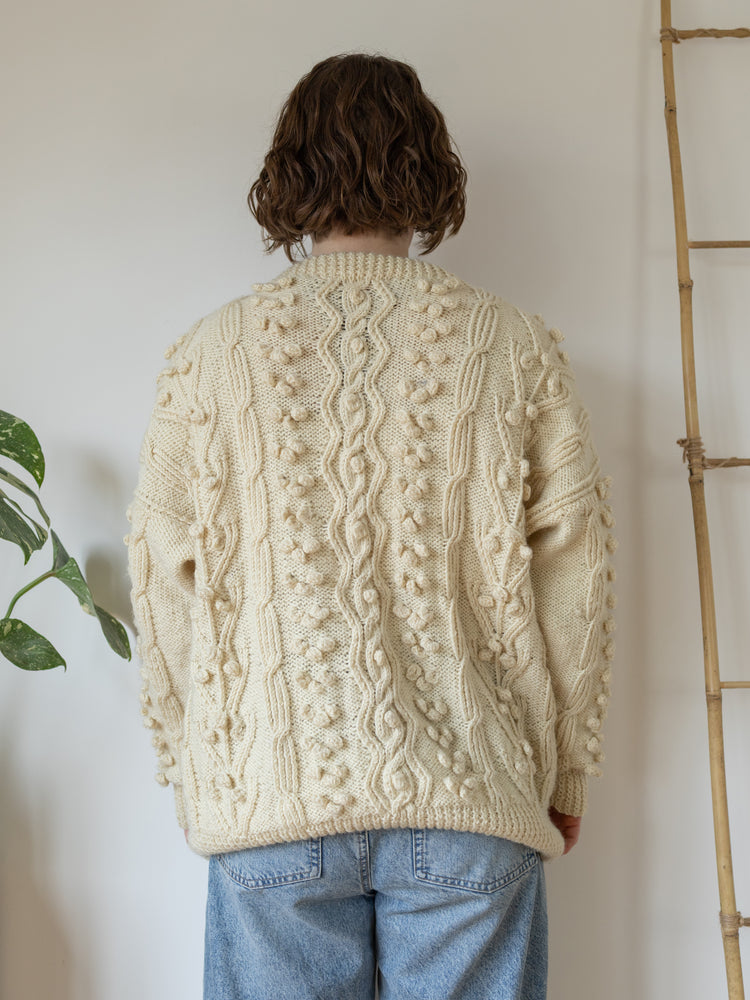 Aran 3D Bobble Jumper - L