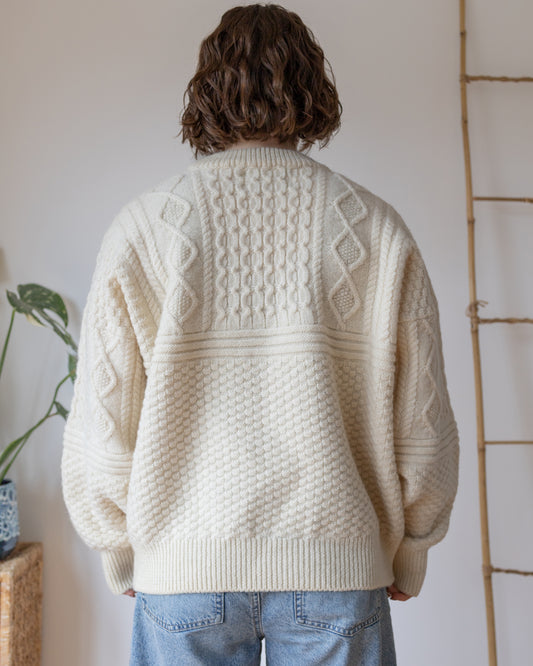 Aran Balloon Sleeve Jumper - XL