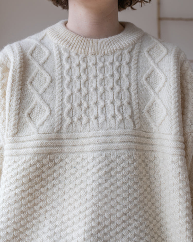 Aran Balloon Sleeve Jumper - XL
