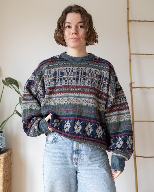 Teal Grandad Jumper - XL